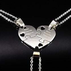 Парные кулоны в виде сердца "Вest friends forever" BF121 - фото 12040