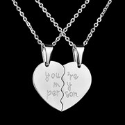 Парные кулоны "Ты мой человек" silver K112