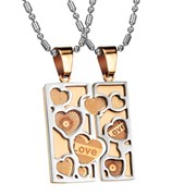 Кулоны для двоих "Love" из ювелирной стали K103