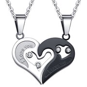 Двойные кулоны в виде сердца "I love you 2" K1082