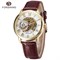 Часы мужские скелетоны Forsining механические white with gold U8073 - фото 13704