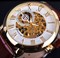 Часы мужские скелетоны Forsining механические white with gold U8073 - фото 13707