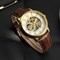 Часы мужские скелетоны Forsining механические white with gold U8073 - фото 13708